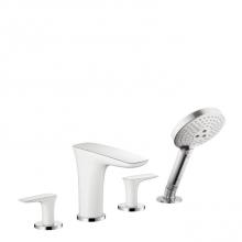 Hansgrohe 15456401 - Puravida 4-Hole Roman Tub Set Trim With 1.75 Gpm Handshower In White/Chrome