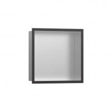 Hansgrohe 56097340 - XtraStoris Individual Wall Niche Brushed Stainless Steel with Design Frame 12''x 12&apos