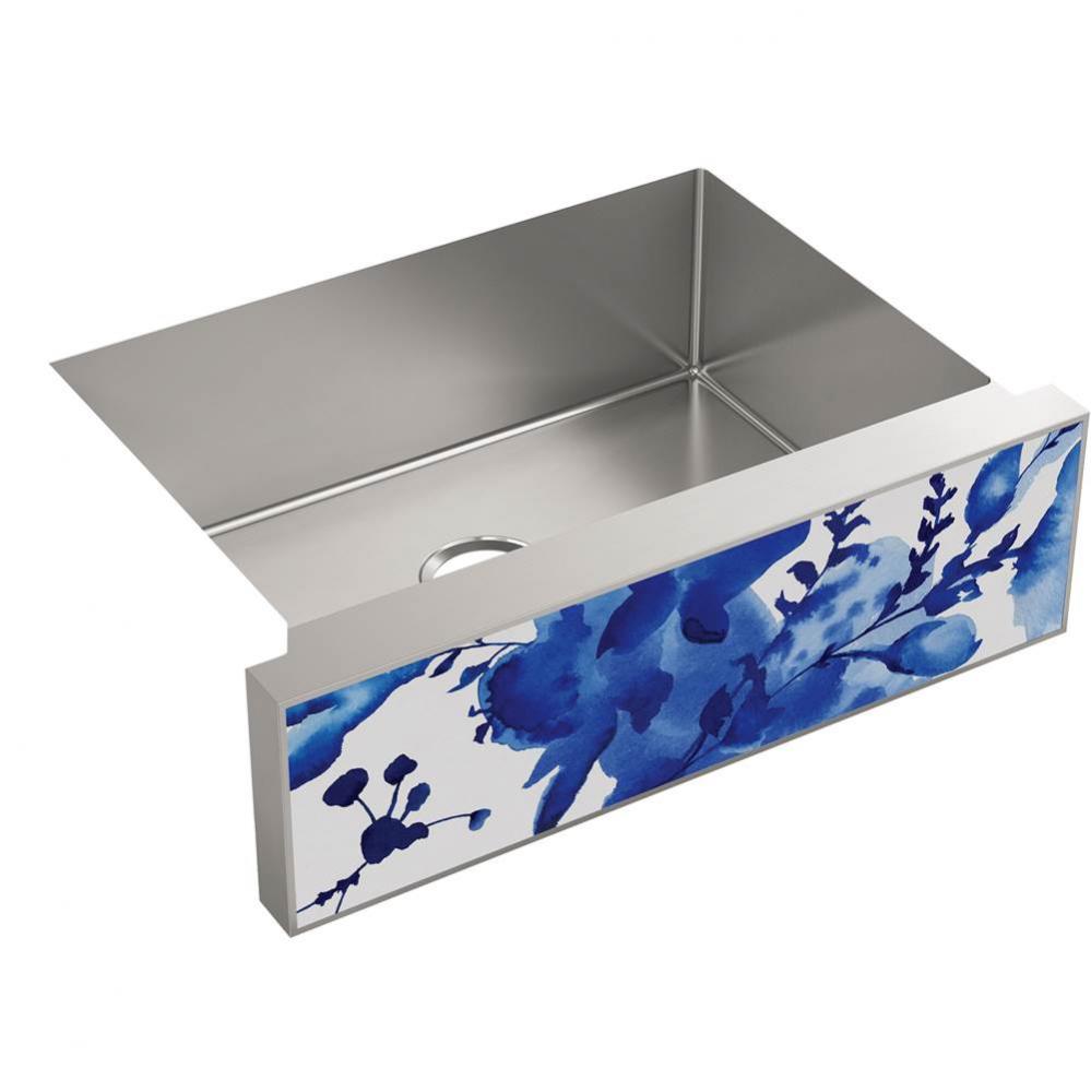 KOHLER Tailor Medium Single Basin Stainless Steel Sink with Large Flora Insert