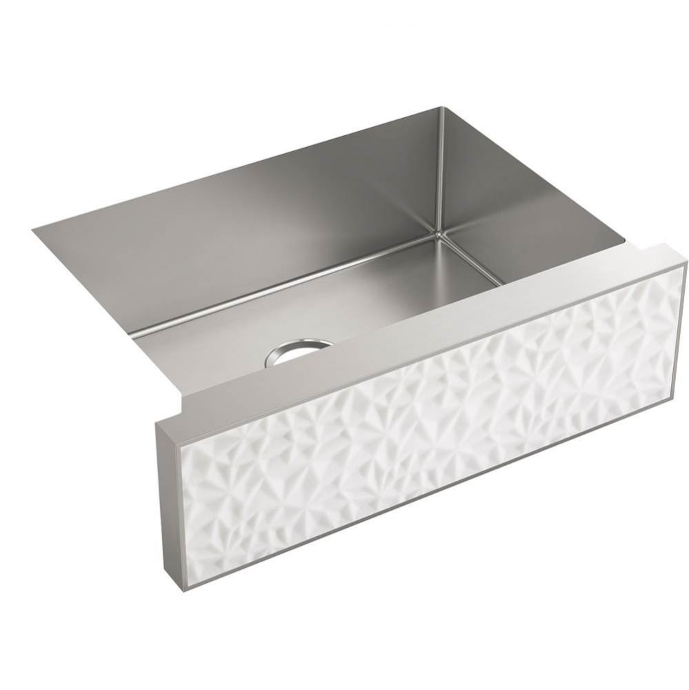 KOHLER Tailor Medium Single Basin Stainless Steel Sink with Carved Stone Insert