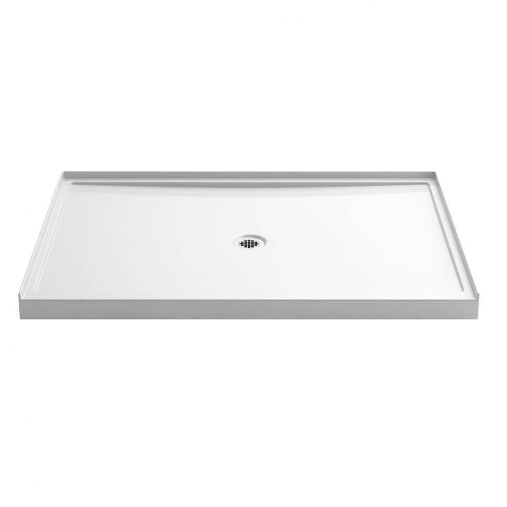 Rely® 60'' x 42'' single-threshold shower base with center drain