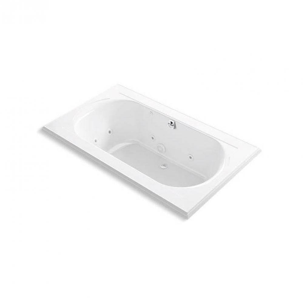 Memoirs® 72'' x 42'' drop-in whirlpool bath with center rear drain