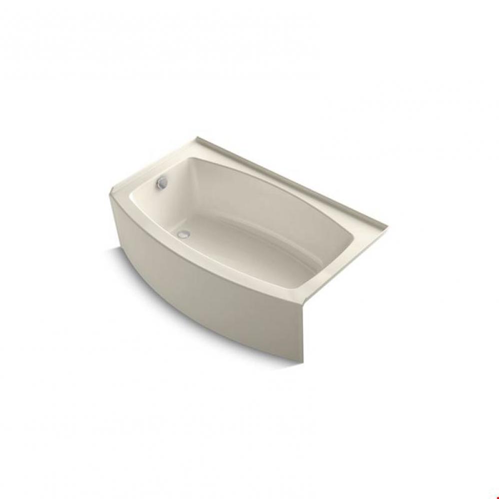 Expanse® 60'' x 30'' curved alcove bath with integral flange and left-han