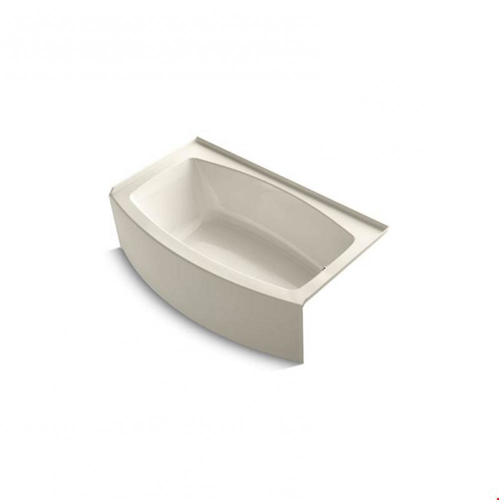 Expanse® 60'' x 30'' curved alcove bath with integral flange and right-ha