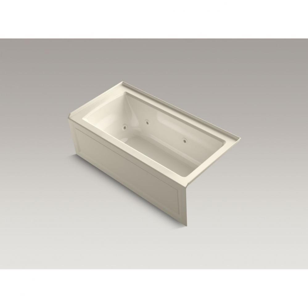 Archer® 60'' x 30'' alcove whirlpool bath with integral flange and right-