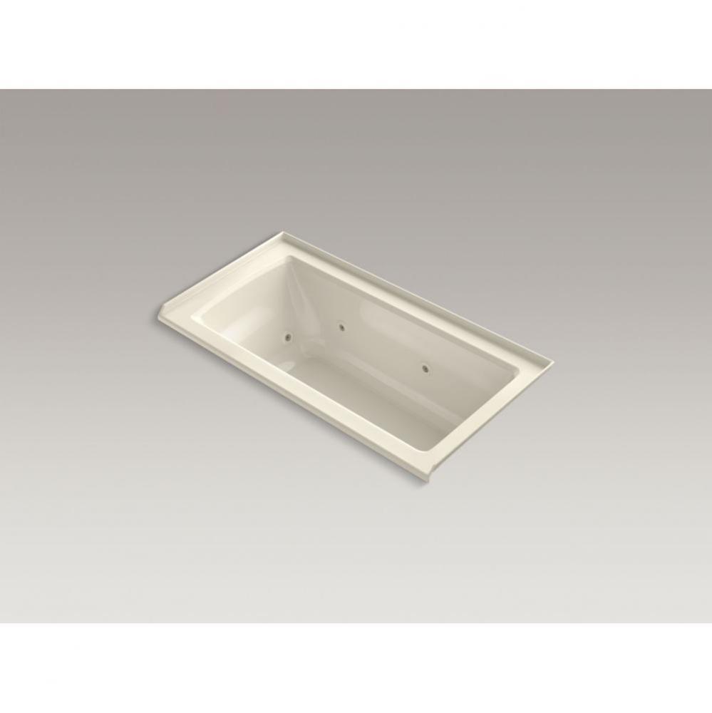 Archer® 60'' x 30'' alcove whirlpool bath with integral flange and right-