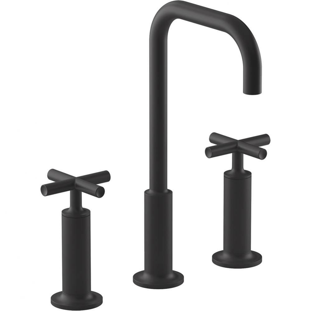 Purist® Widespread bathroom sink faucet with high cross handles and high gooseneck spout