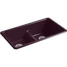 Kohler 5312-PLM - Iron/Tones® 33'' x 18-3/4'' x 9-5/8'' Smart Divide® top-mo