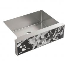 Kohler 22571-NA22575-FLB - KOHLER Tailor Medium Single Basin Stainless Steel Sink with Large Flora Insert