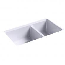 Kohler 8669-5UA3-GRL - Riverby® 33'' x 22'' x 9-5/8'' undermount large/medium double-b