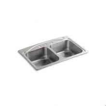 Kohler 3145-4-NA - Cadence® 33'' x 22'' x 8-5/16'' top-mount double-equal kitchen