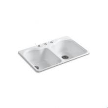 Kohler 5818-3-0 - Hartland® 33'' x 22'' x 9-5/8'' top-mount double-equal kitchen