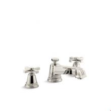 Kohler T13140-3B-SN - Pinstripe® Deck-mount bath faucet trim for high-flow valve with cross handles, valve not incl