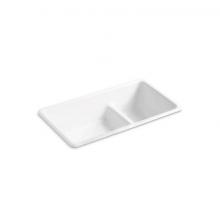 Kohler 6625-0 - Iron/Tones® Smart Divide® 33'' top-/undermount double-bowl kitchen sink