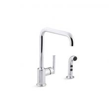 Kohler 7508-CP - Purist® Single-handle kitchen sink faucet with side sprayer