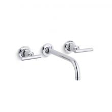 Kohler T14414-4-CP - Purist® Wall-mount bathroom sink faucet trim with Lever handles, 1.2 gpm