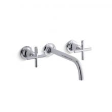 Kohler T14414-3-CP - Purist® Wall-mount bathroom sink faucet trim with Cross handles, 1.2 gpm