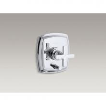 Kohler T98759-3-CP - Margaux® Rite-Temp(R) pressure-balancing valve trim with push-button diverter and cross handl