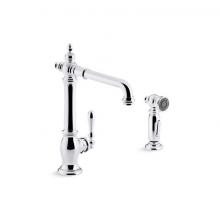 Kohler 99265-CP - Artifacts® Single-handle kitchen sink faucet with side sprayer