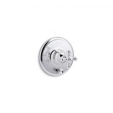 Kohler T72768-3-CP - Artifacts® Rite-Temp® valve trim with push-button diverter and cross handle