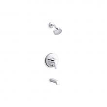 Kohler T49980-4Y-CP - Pitch® Rite-Temp® bath and shower trim kit with push-button diverter and lever handle, 2