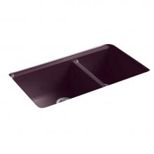 Kohler 8669-5UA3-PLM - Riverby® 33'' x 22'' x 9-5/8'' undermount large/medium double-b