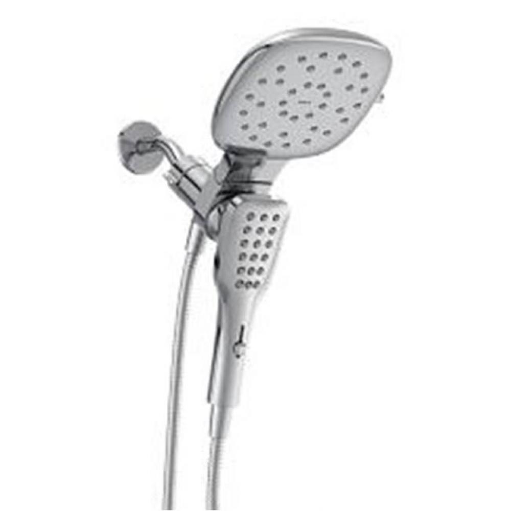 Chrome eight-function 7'' diameter spray head standard with handshower