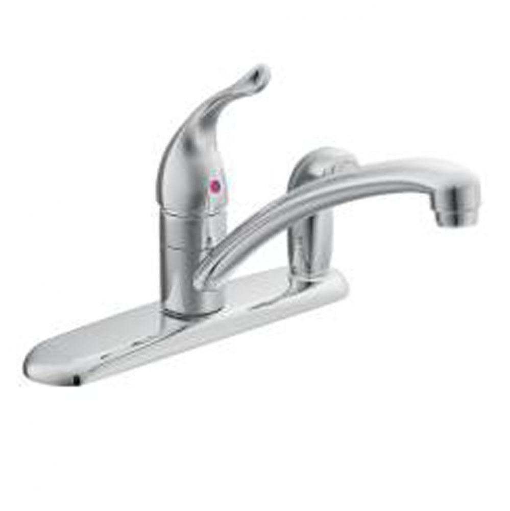 Chrome one-handle kitchen faucet