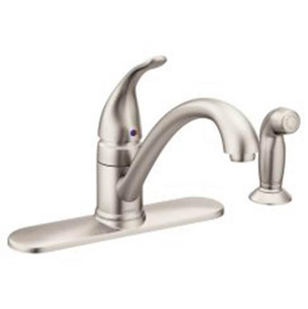 Spot resist stainless one-handle kitchen faucet