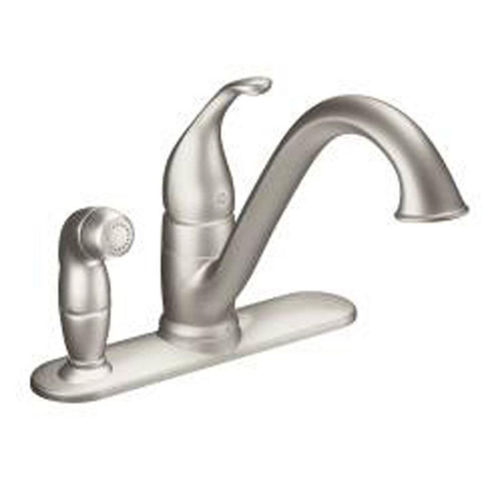 Spot resist stainless one-handle kitchen faucet