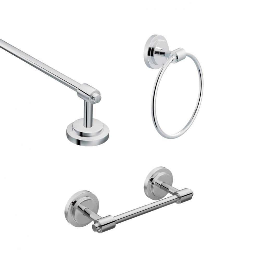 Chrome Pivoting Paper Holder Towel Ring Towel Bar