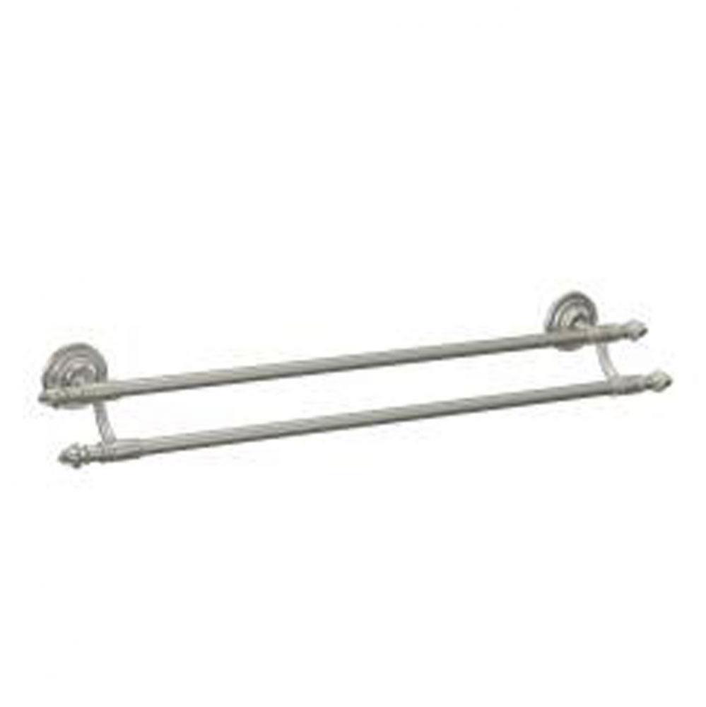 Brushed nickel 24'' double towel bar