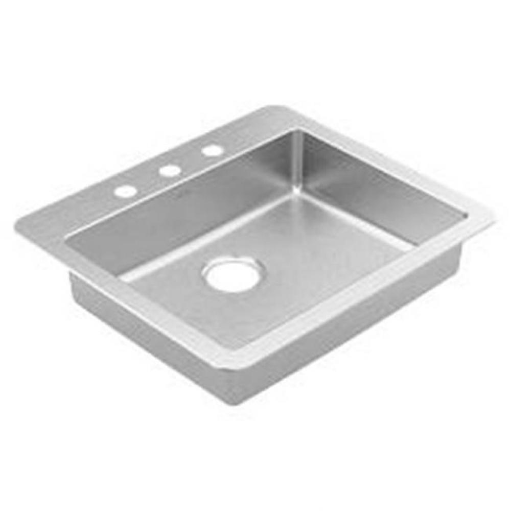 25''x22'' stainless steel 18 gauge single bowl drop in sink