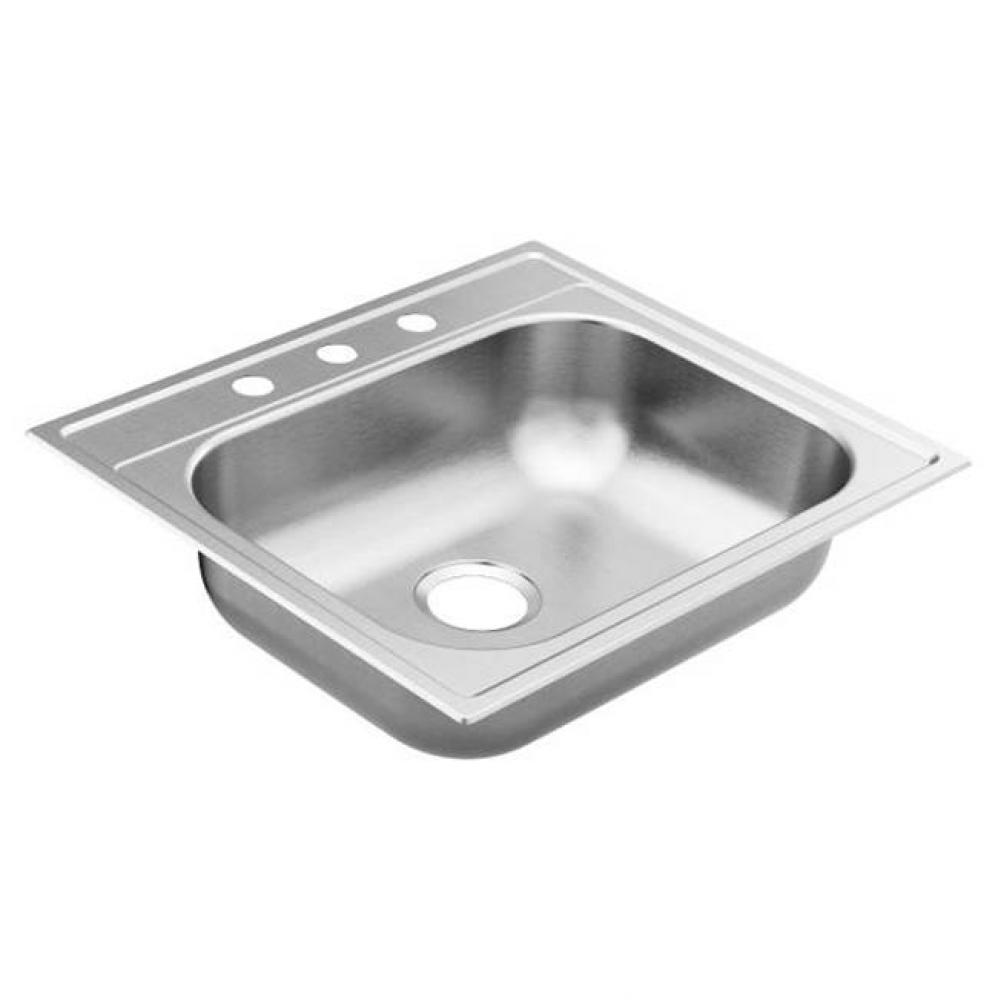 25''X22'' Stainless Steel 22 Gauge Single Bowl Drop In Sink