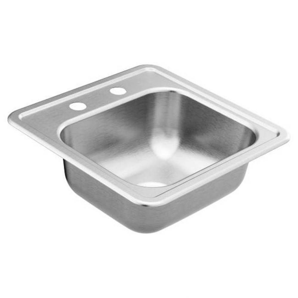 15''X15'' Stainless Steel 22 Gauge Single Bowl Drop In Sink