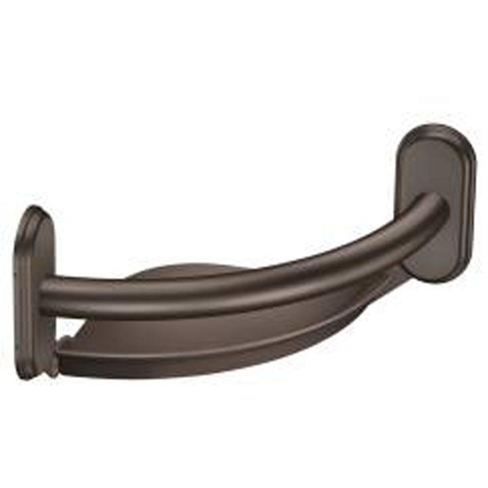 Old world bronze 9'' grab bar with corner shelf