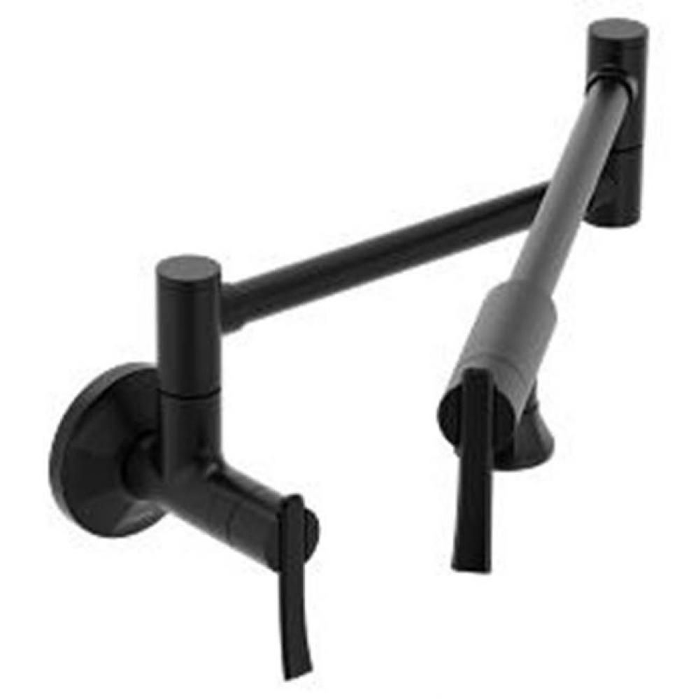 Matte black two-handle kitchen faucet