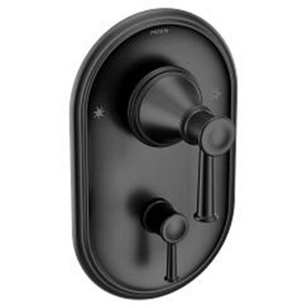 Matte black Posi-Temp(R) with diverter valve trim