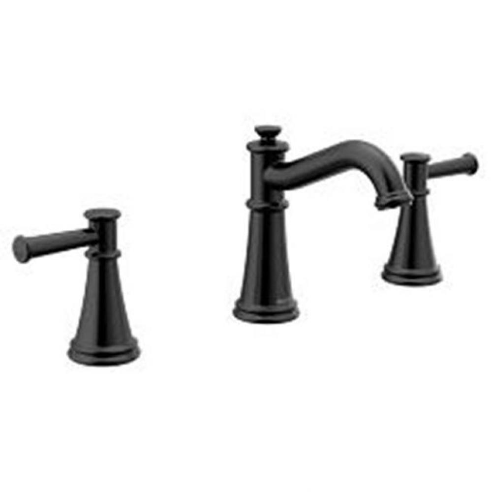 Matte black two-handle bathroom faucet