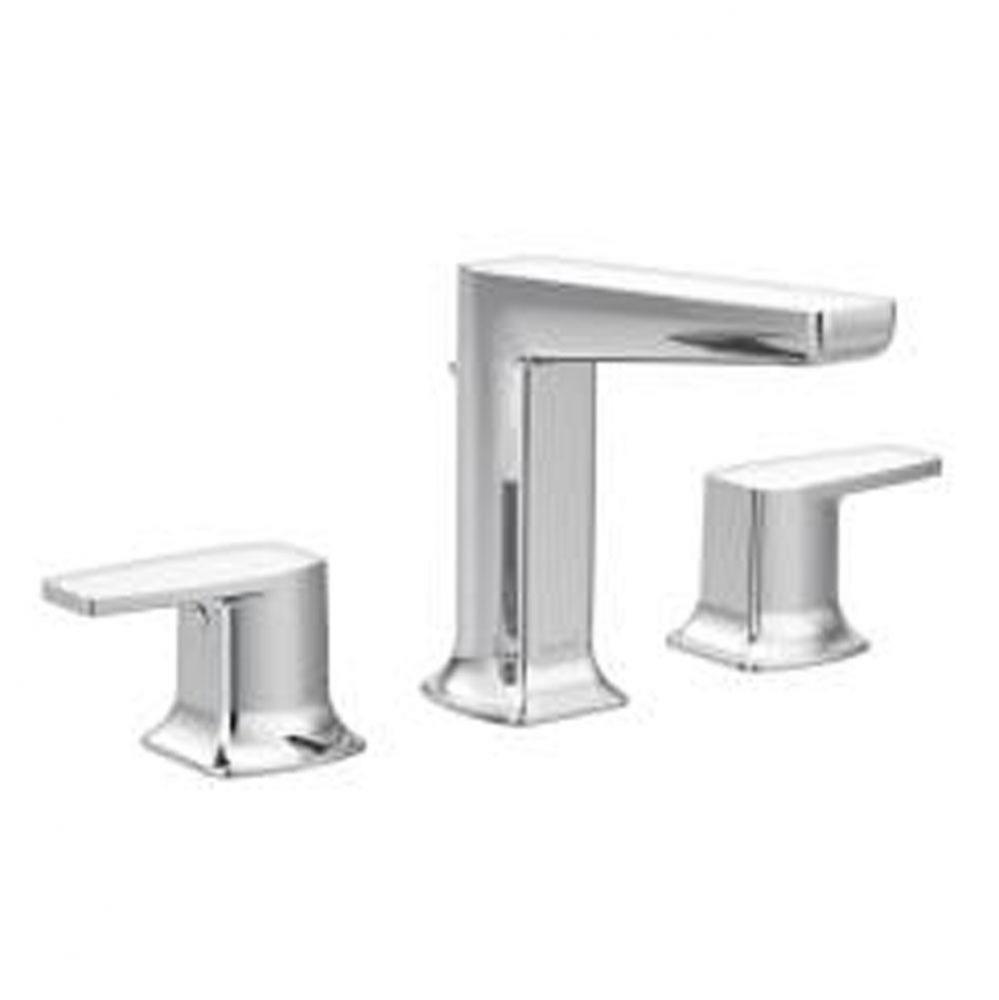 Chrome two-handle bathroom faucet