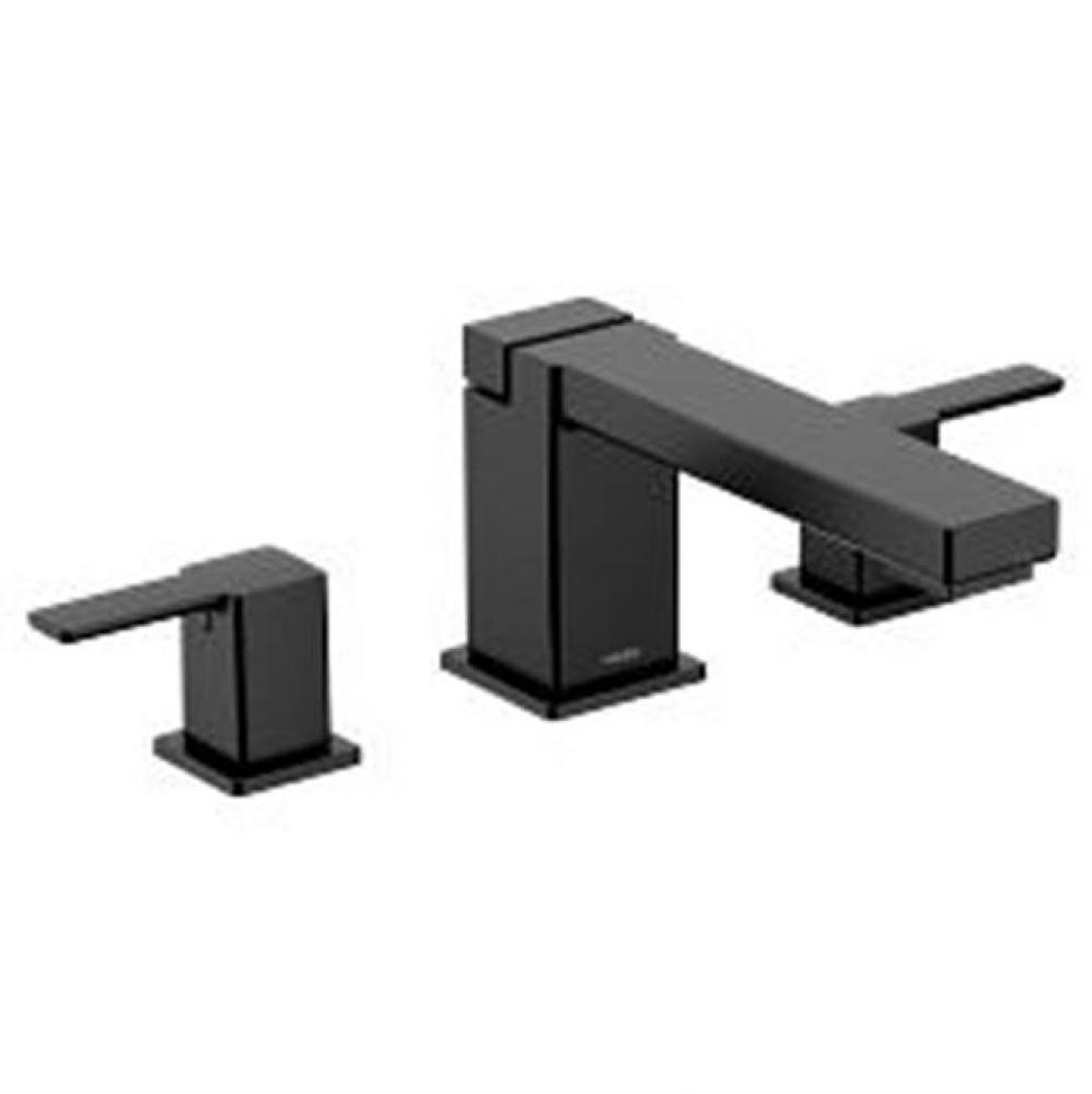 Matte black two-handle roman tub faucet