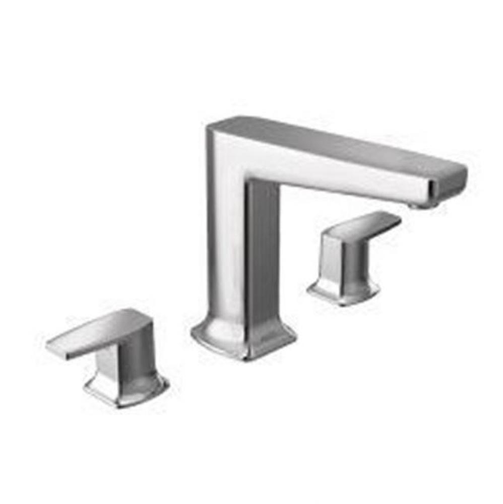 Chrome two-handle roman tub faucet