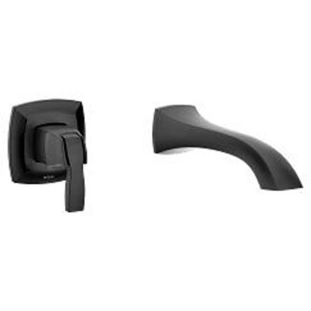 Matte black one-handle tub filler