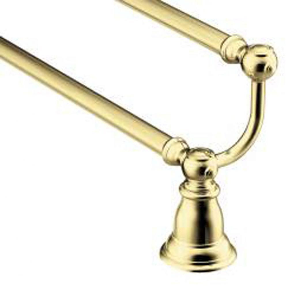 Polished brass 24'' double towel bar