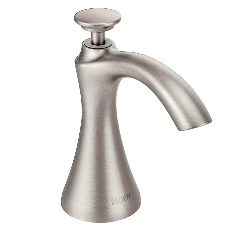 Transitional Deck Mounted Kitchen Soap Dispenser with Above the Sink Refillable Bottle, Spot Resis