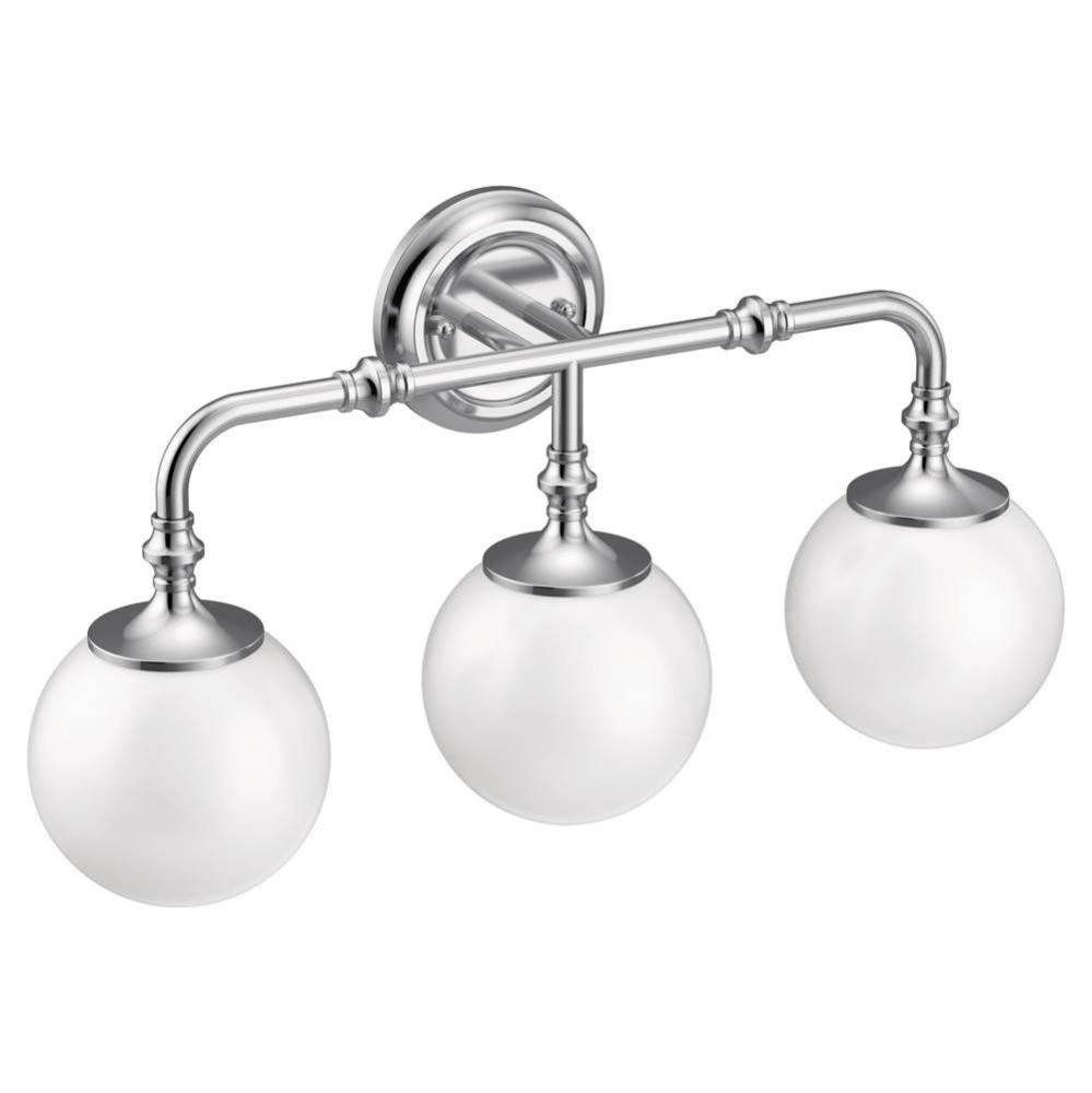 Chrome Three Globe Bath Light