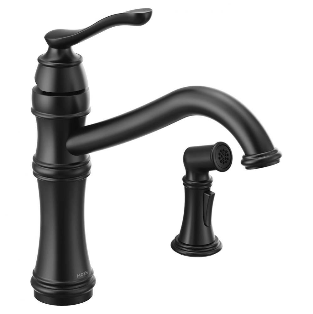 Belfield Single-Handle Standard Kitchen Faucet with Side Sprayer in Matte Black