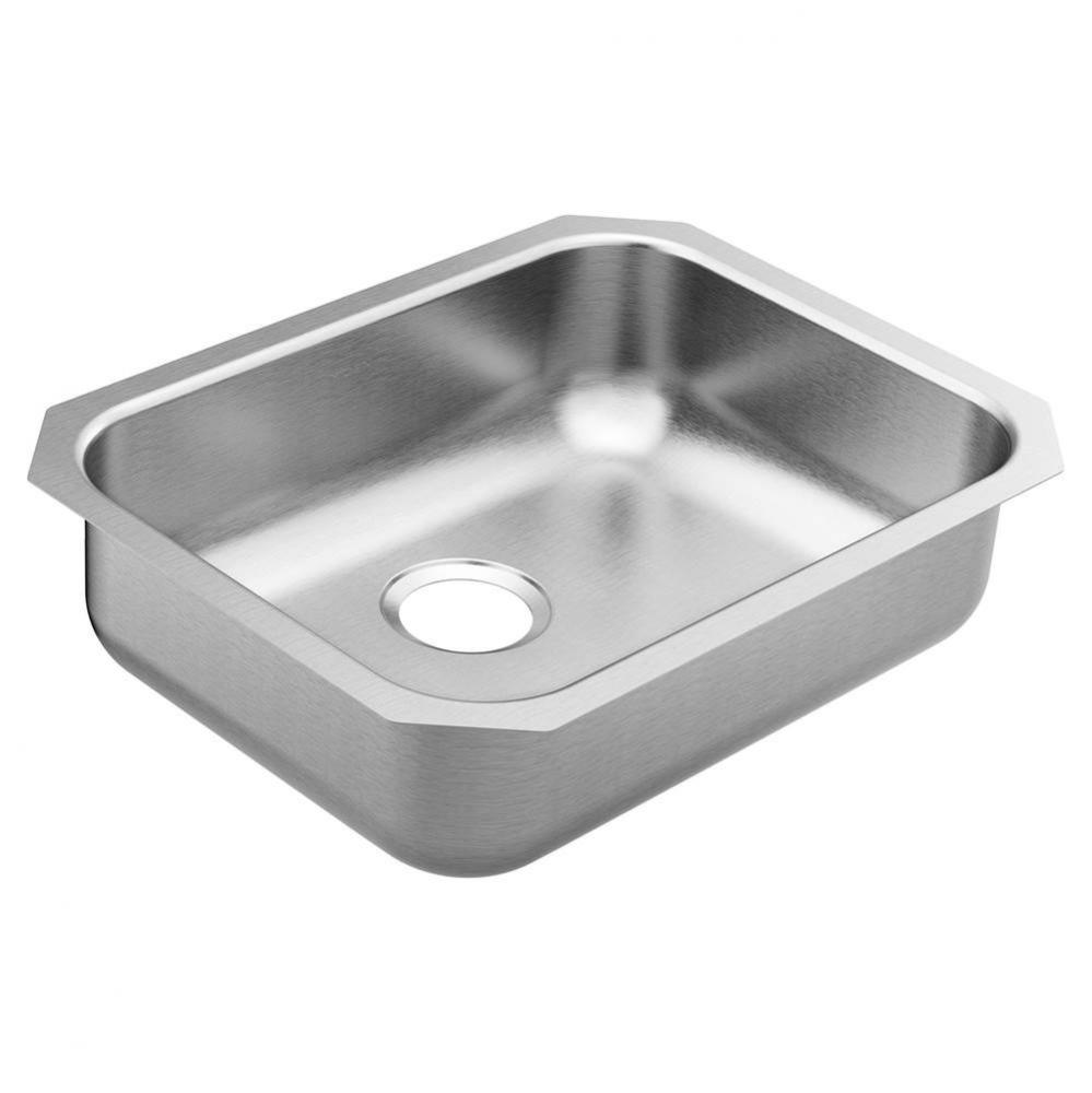 2000 23.5-inch 20 Gauge Undermount Single Bowl Stainless Steel Kitchen or Bar Sink, Rear Drain