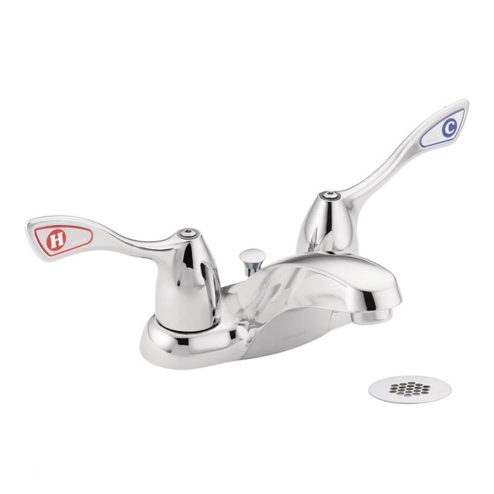 Chrome two-handle lavatory faucet