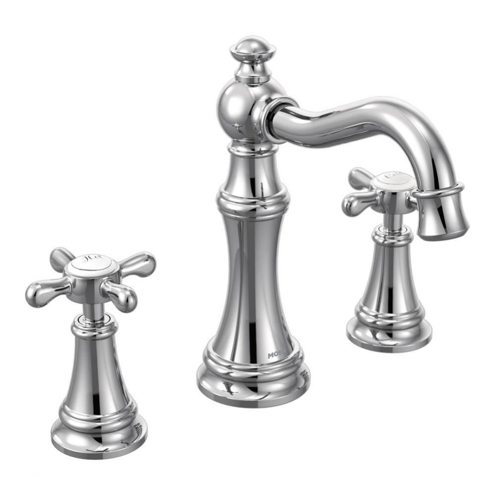 Weymouth 8 in. Widespread 2-Handle High-Arc Bathroom Faucet Trim Kit in Chrome (Valve Sold Separat